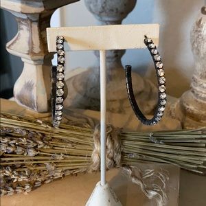 Rhinestone Hoop Earrings